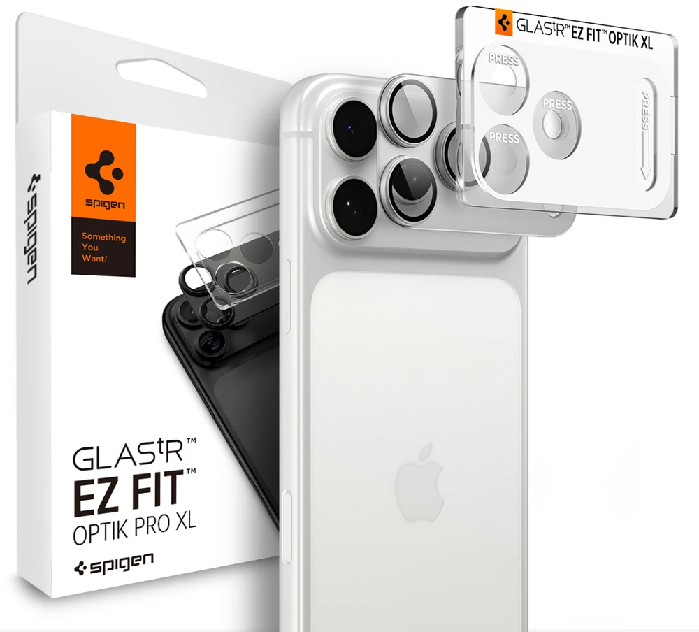 Spigen Optik Pro XL GLAS.TR EZ FIT Tempered Glass for iPhone 18 Pro Max - Sidabrinis