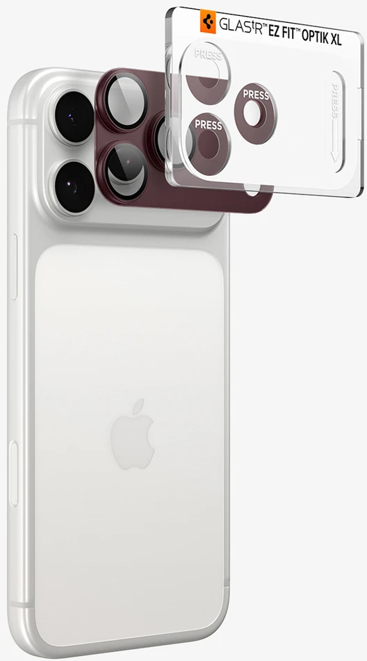 Spigen Optik Pro XL GLAS.TR EZ FIT Tempered Glass for iPhone 18 Pro - Dark Cherry