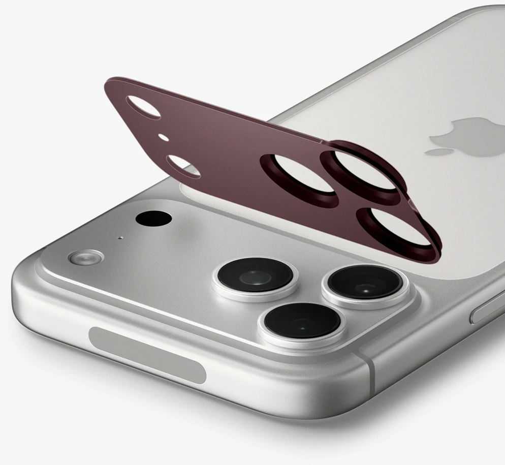 Spigen Optik Pro XL GLAS.TR EZ FIT grūdintas stiklas, skirtas iPhone 18 Pro Max – tamsiai vyšninė