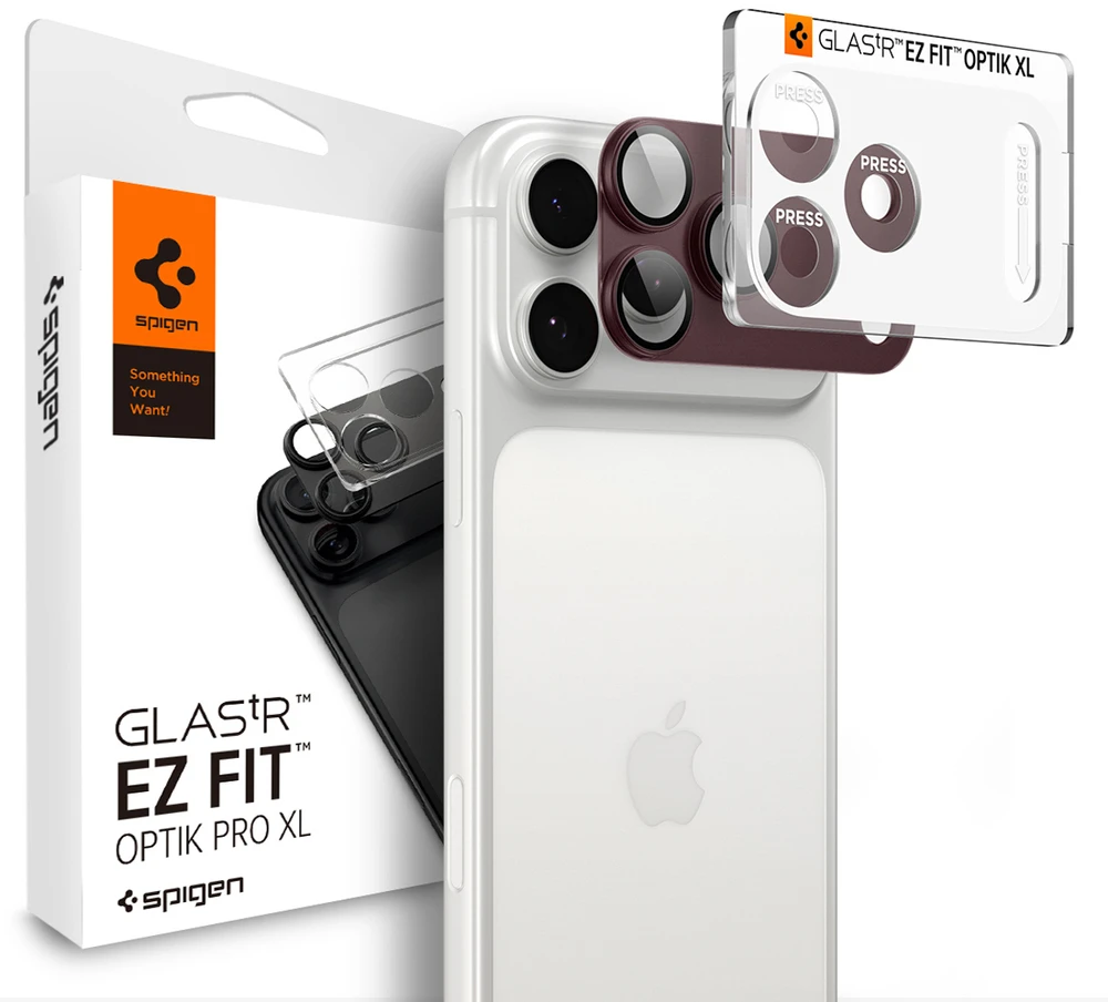 Spigen Optik Pro XL GLAS.TR EZ FIT Tempered Glass for iPhone 18 Pro - Dark Cherry