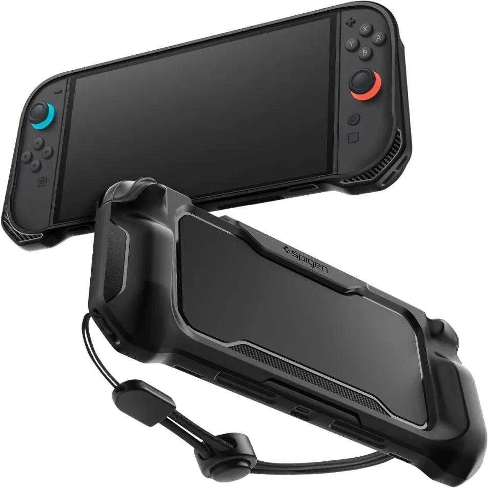 „Spigen Rugged Armor“ dėklas, skirtas „Nintendo Switch 2“ – matinis juodas