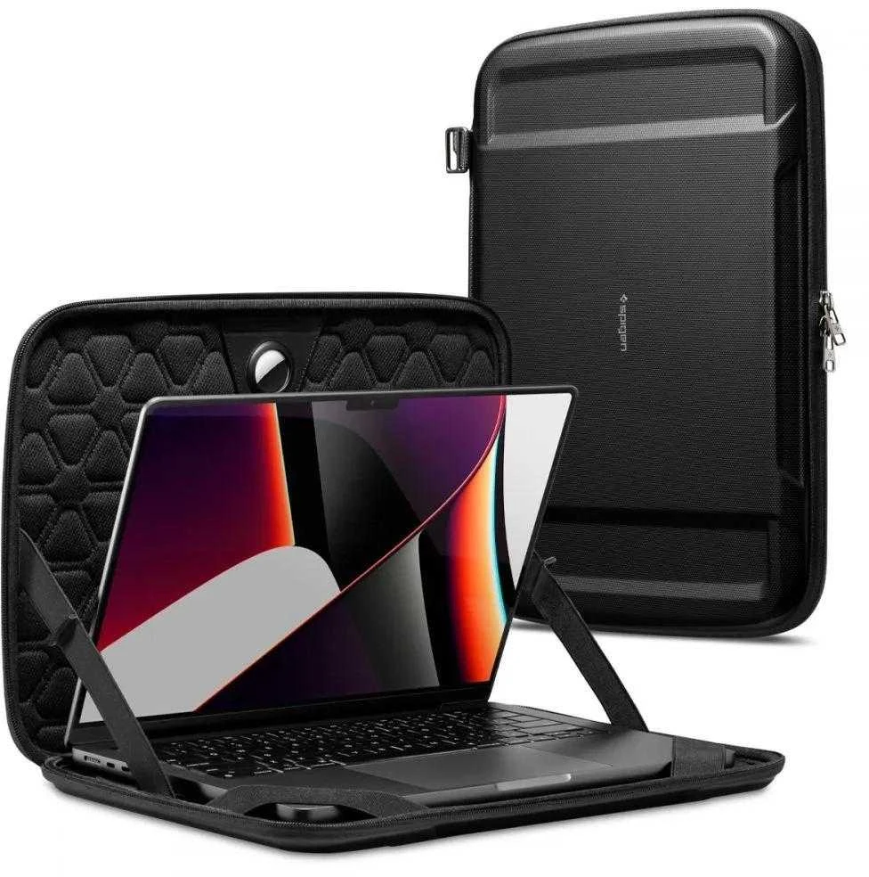 Spigen Rugged Armor Pro, juodos spalvos – MacBook Pro 16″ M4 2024/M3 2023/M2 2023/M1 2021