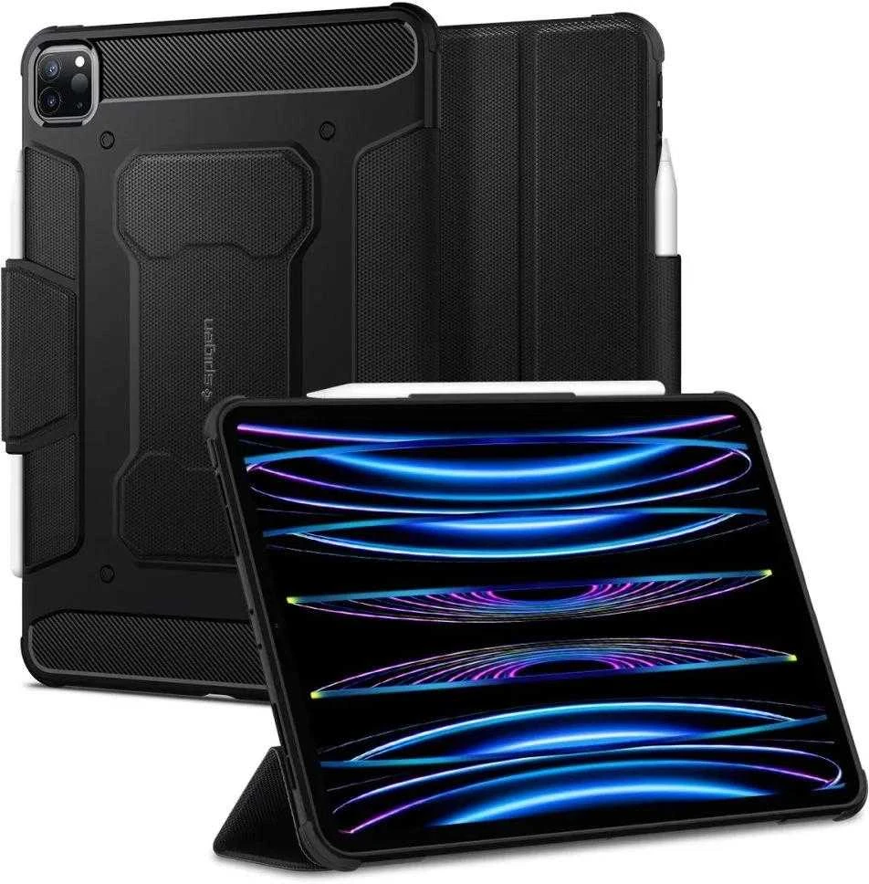 Planšetinio kompiuterio dėklas Spigen Rugged Armor Pro skirtas iPad Pro 11 2018/2020, juodas