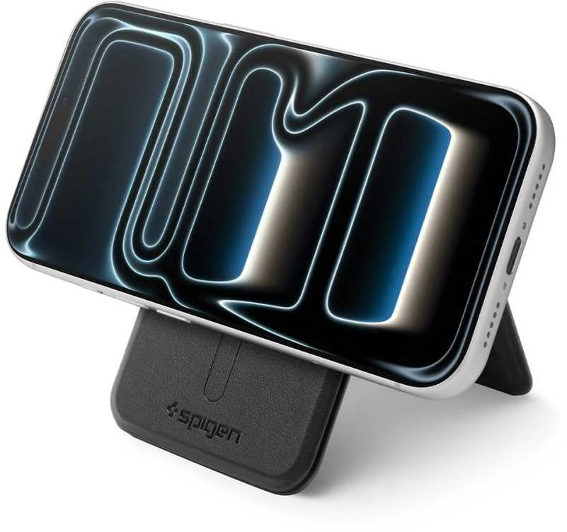 Dėklas Spigen Plona sulankstoma MagSafe piniginė su trikojimi, 1 kortelės vieta, juoda