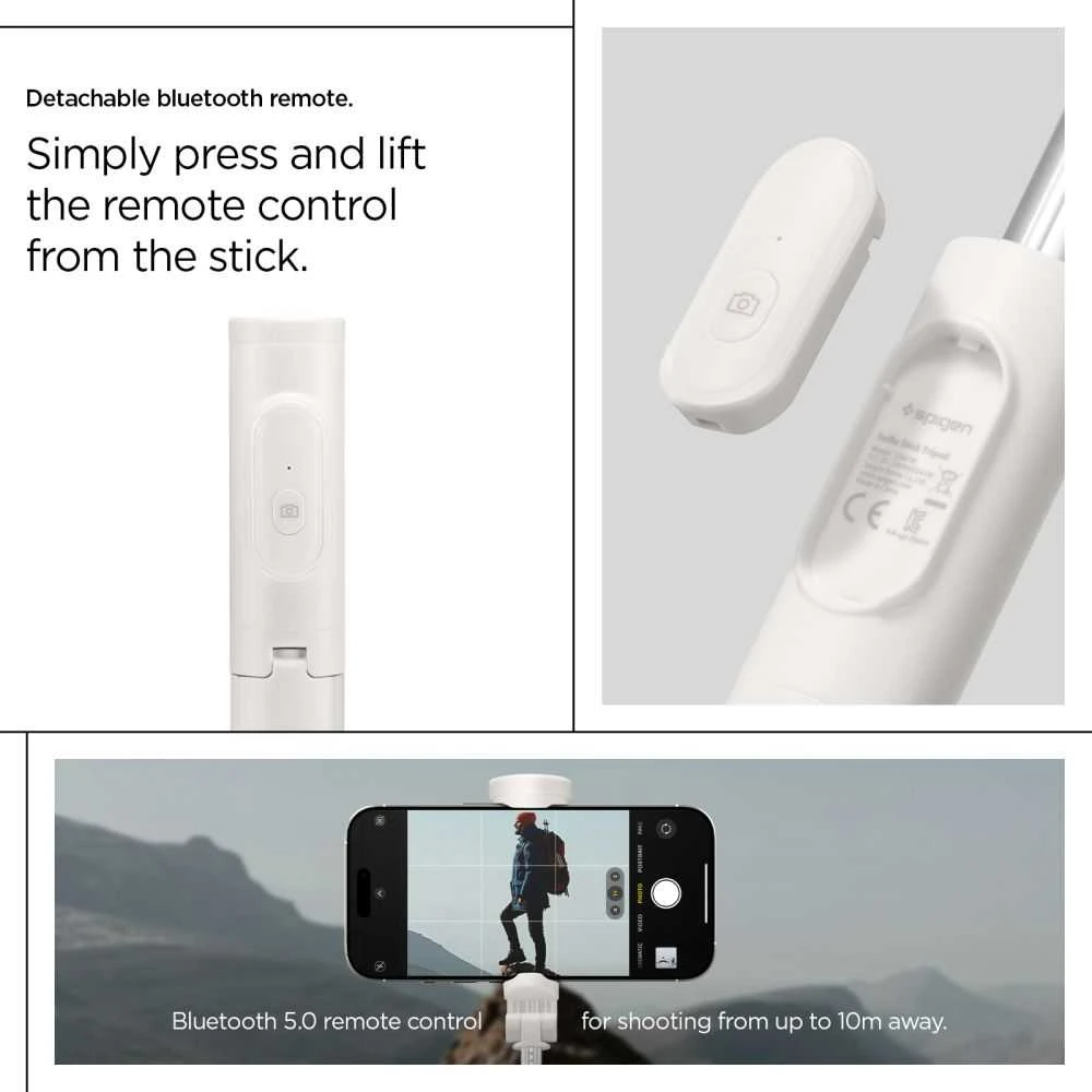 Spigen S541W Bluetooth asmenukių lazda štatyvas smėlio spalvos