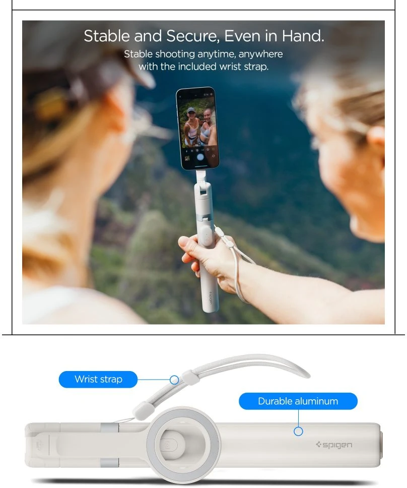 Spigen MagSafe Tripod Selfie Stick, dune beige