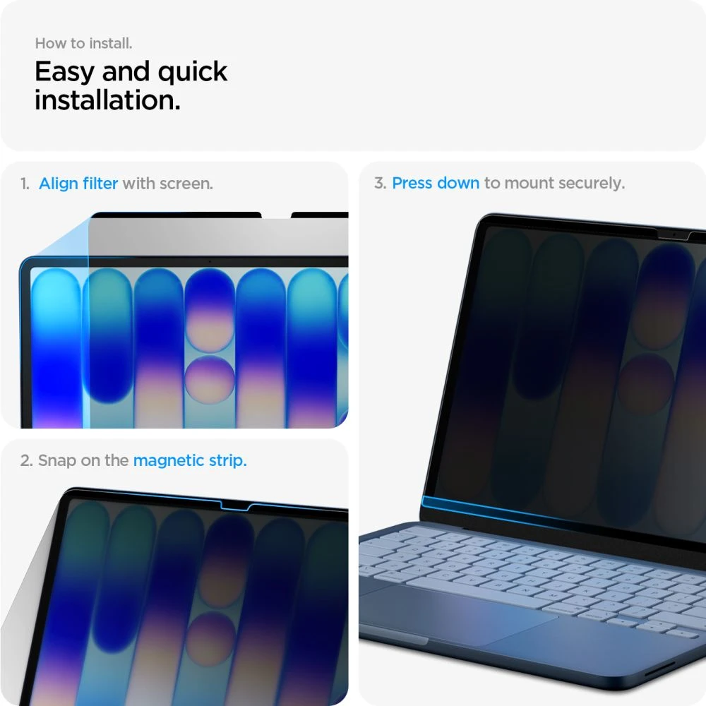 PRIVATUMO FILTRAS Spigen SAFE VIEW MACBOOK NEO 13 2026 PRIVACY