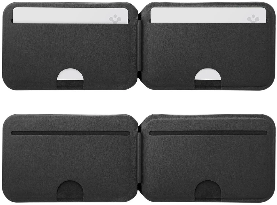 Dėklas SPIGEN S314-4 SLIM FOLD TRIPOD WALLET MAGSAFE Juodas