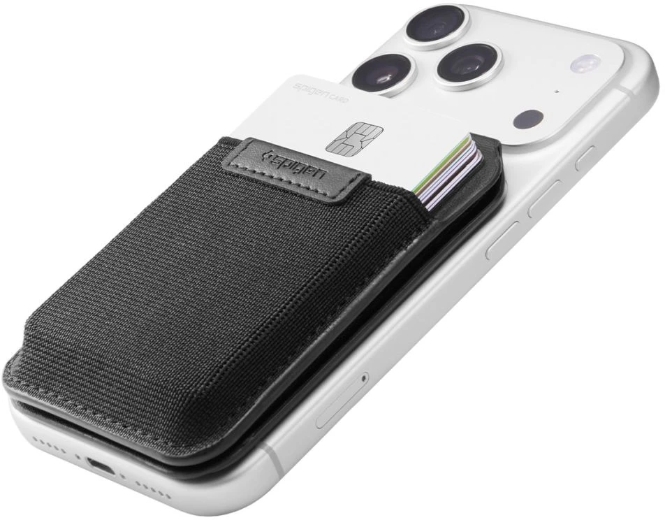 Dėklas SPIGEN S314-4 SLIM FOLD TRIPOD WALLET MAGSAFE Juodas