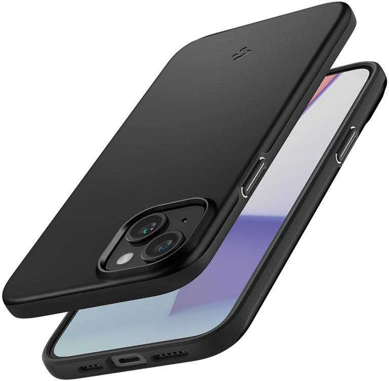 Spigen Thin Fit dėklas skirtas Apple iPhone 15,  spalva - Juoda