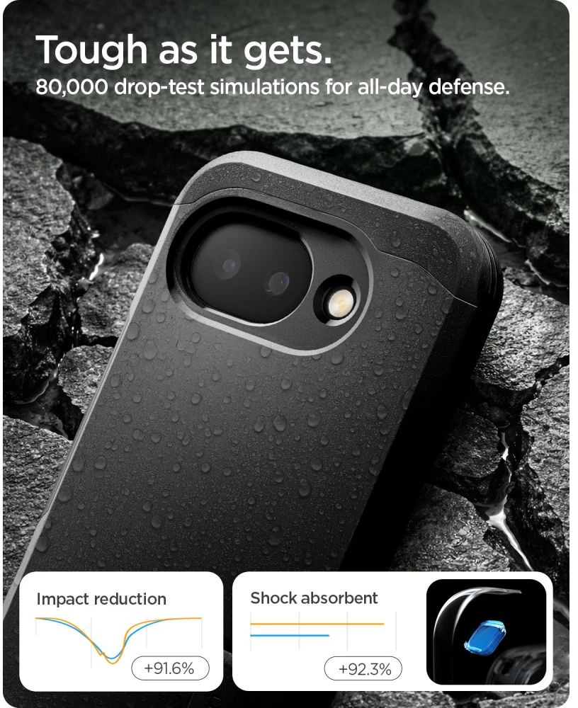 Spigen Tough Armor MAG MagSafe dėklas Google Pixel 10A juodos spalvos