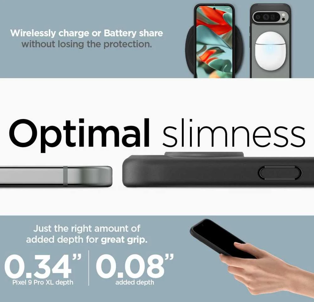 Google Pixel 9 Pro XL Spigen Ultra Hybrid Matte dėklas telefonui juodos spalvos