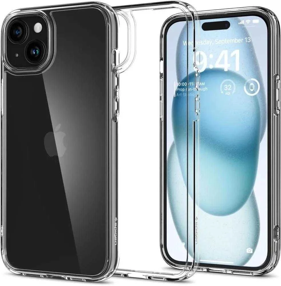 Spigen Ultra Hybrid dėklas skirtas Apple iPhone 15, spalva - Crystal Clear