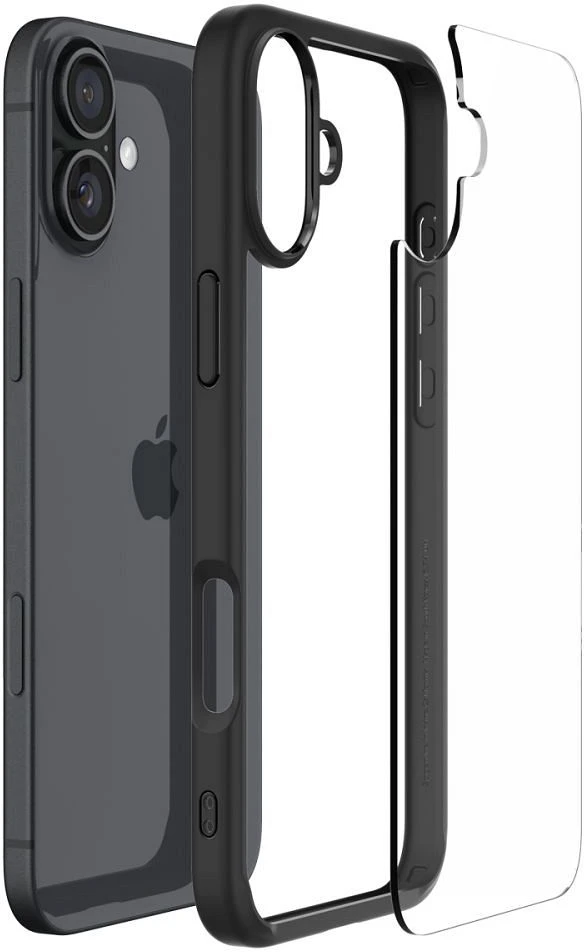 Spigen Ultra Hybrid iPhone 16 – dėklas telefonui, juodos matinės spalvos