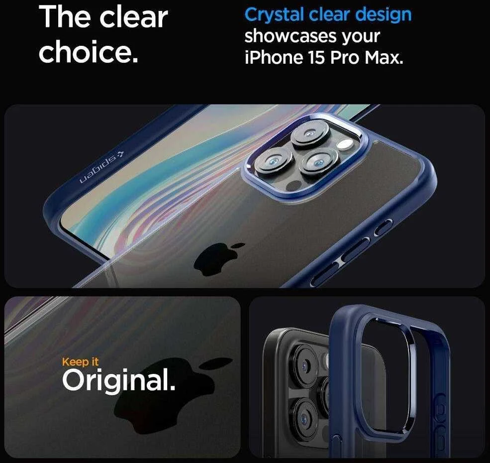 Spigen dėklas ULTRA HYBRID skirtas Apple iPhone 16 Pro Max navy mėlynas