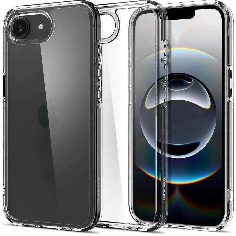 Spigen Ultra Hybrid iPhone 16e dėklas – skaidrus