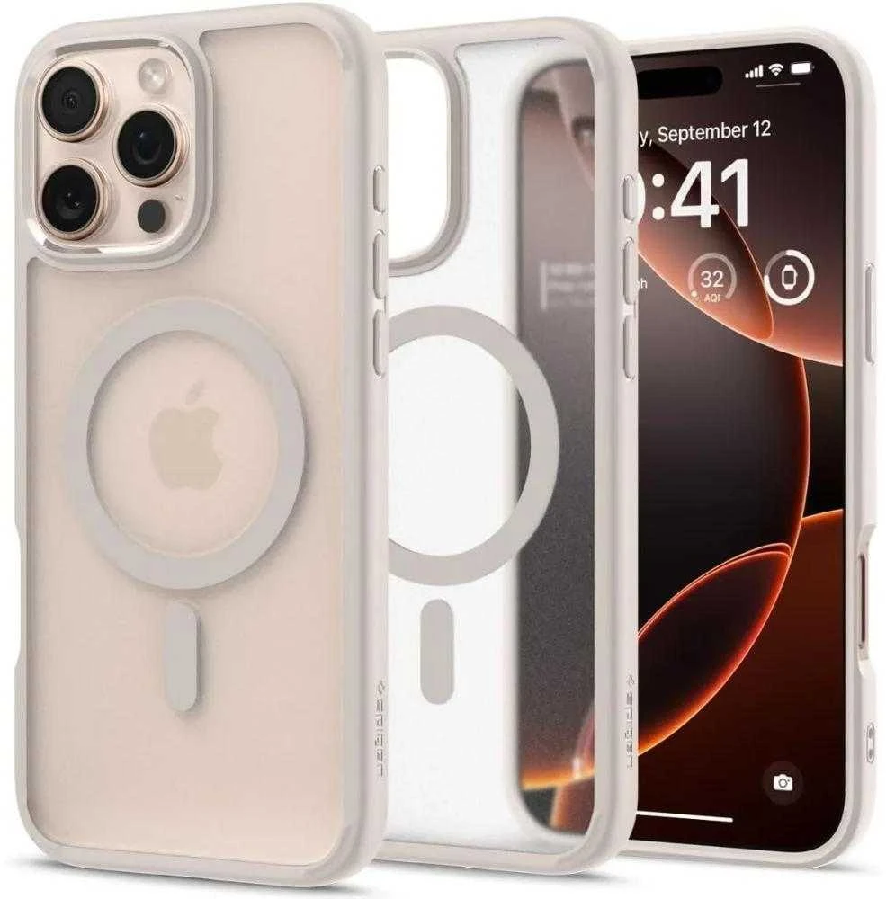 Spigen Ultra Hybrid Mag MagSafe Apple iPhone 16 Pro Max – dėklas telefonui titano spalvos