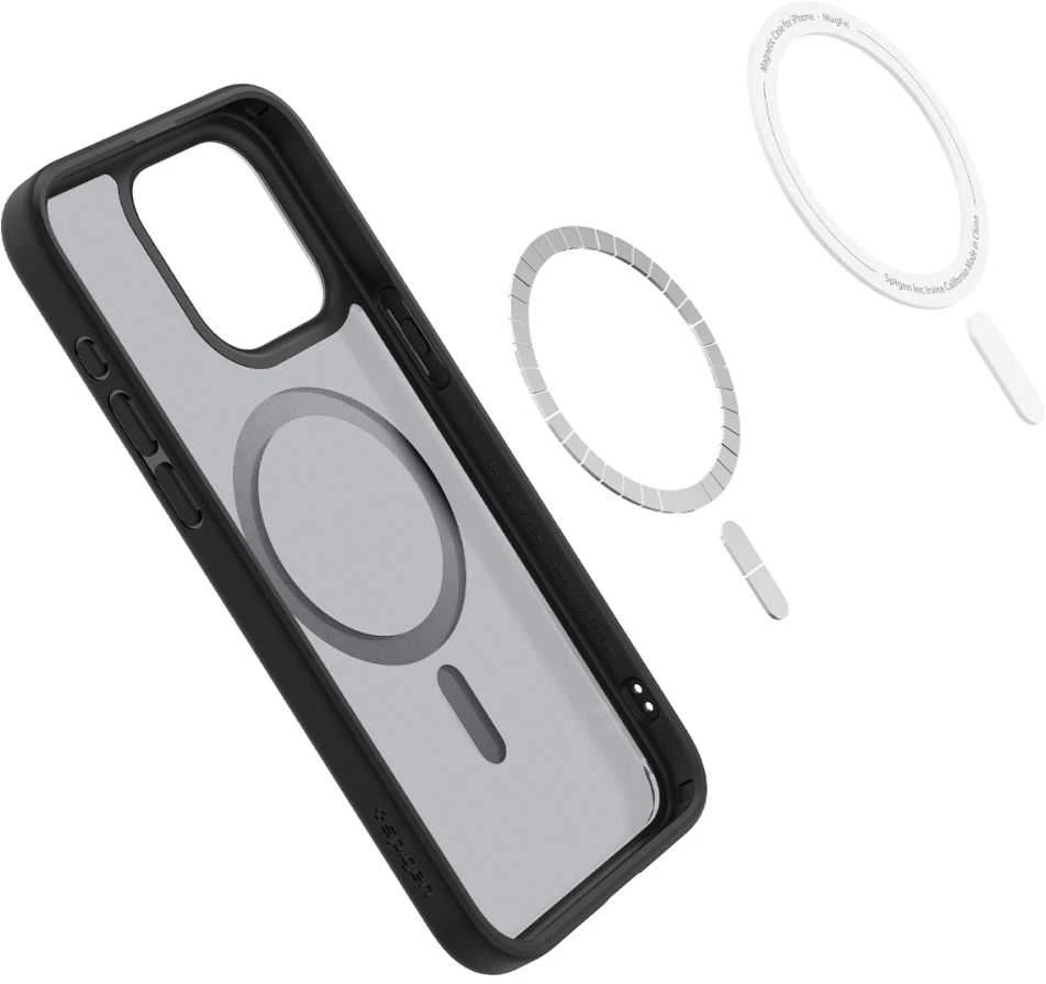 Spigen Ultra Hybrid (MagFit) dėklas skirtas Apple iPhone 15 Pro Max, spalva - Frost Black