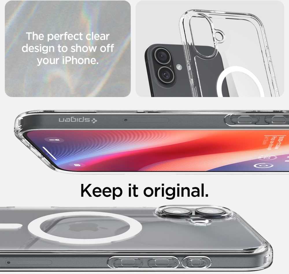Dėklas Spigen Ultra Hybrid MagSafe, baltos spalvos – Apple iPhone 16 Plus