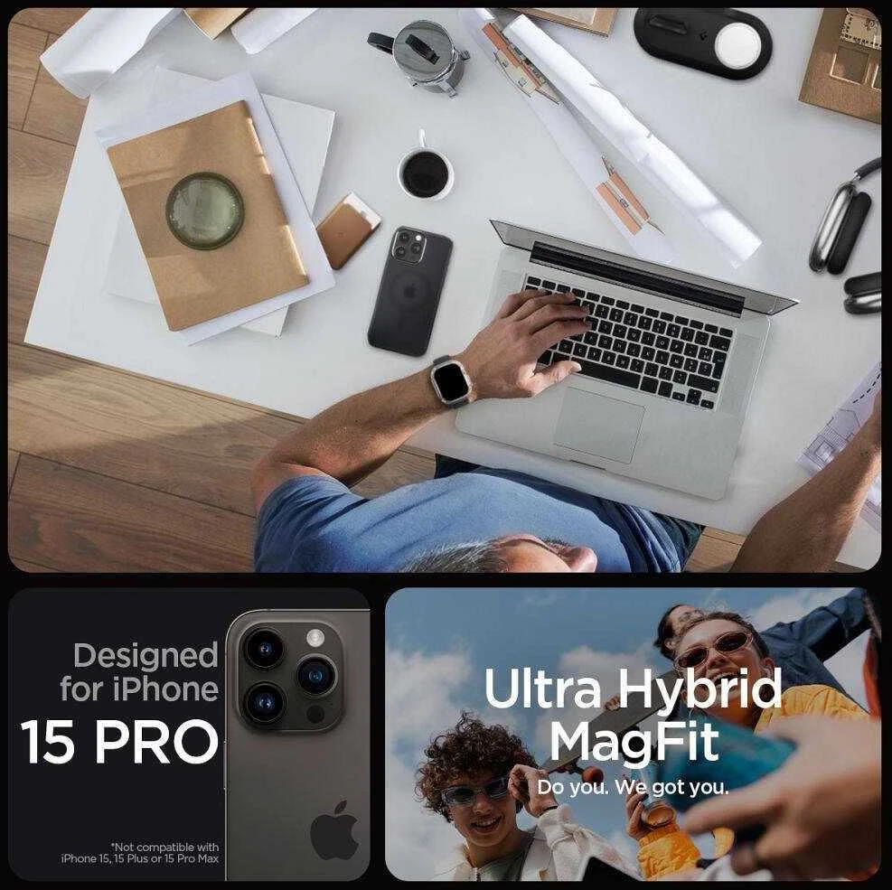Spigen Ultra Hybrid Mag MagSafe Apple iPhone 16 Pro – dėklas telefonui juodos spalvos