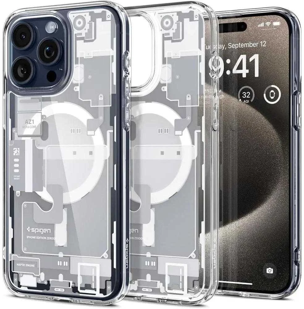 Spigen Ultra Hybrid Zero One (MagFit) dėklas skirtas Apple iPhone 15 Pro, spalva - Zero One White