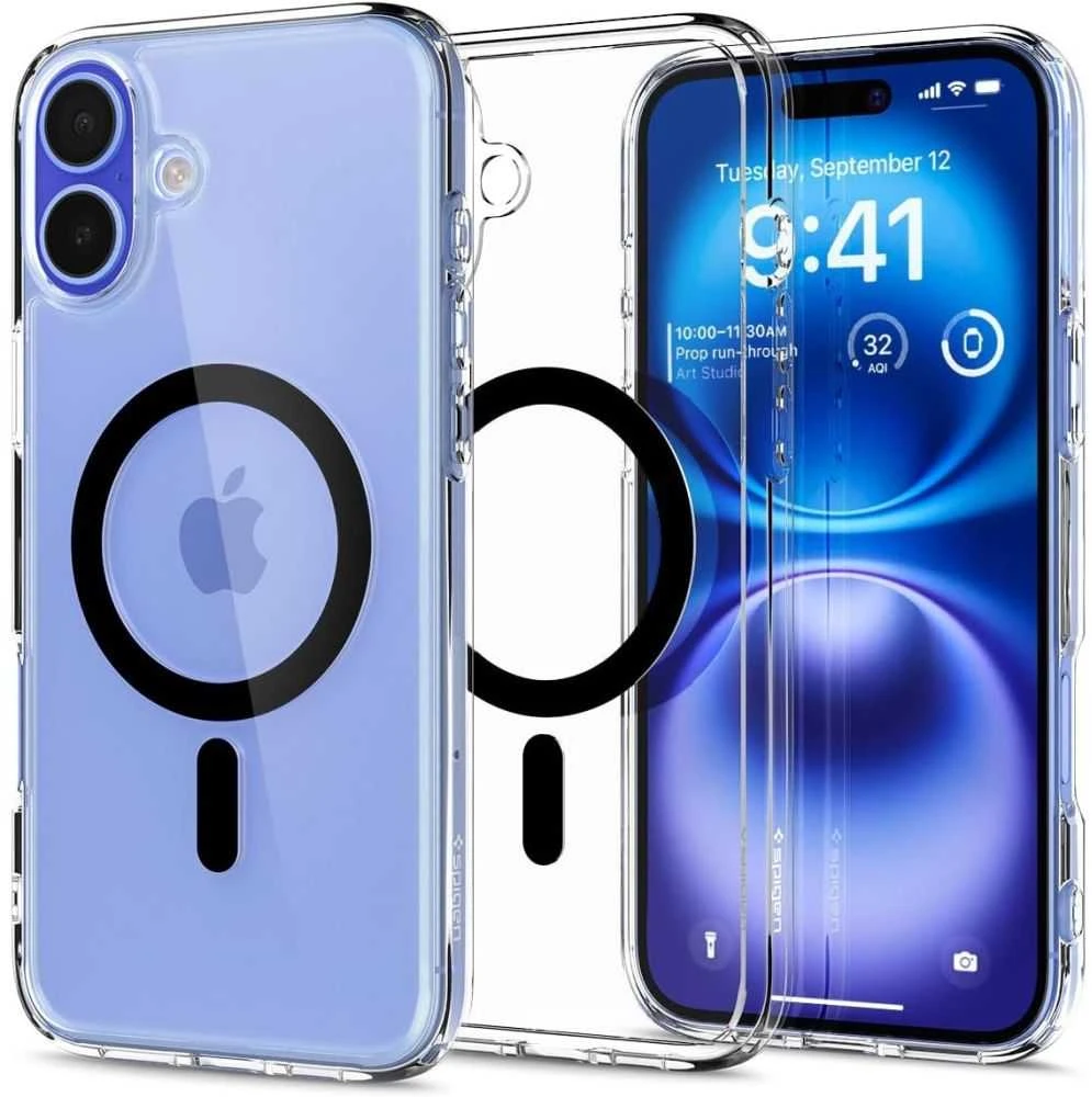 Spigen dėklas ULTRA HYBRID MAG compatible su MagSafe skirtas Apple iPhone 16 Plus juodos spalvos