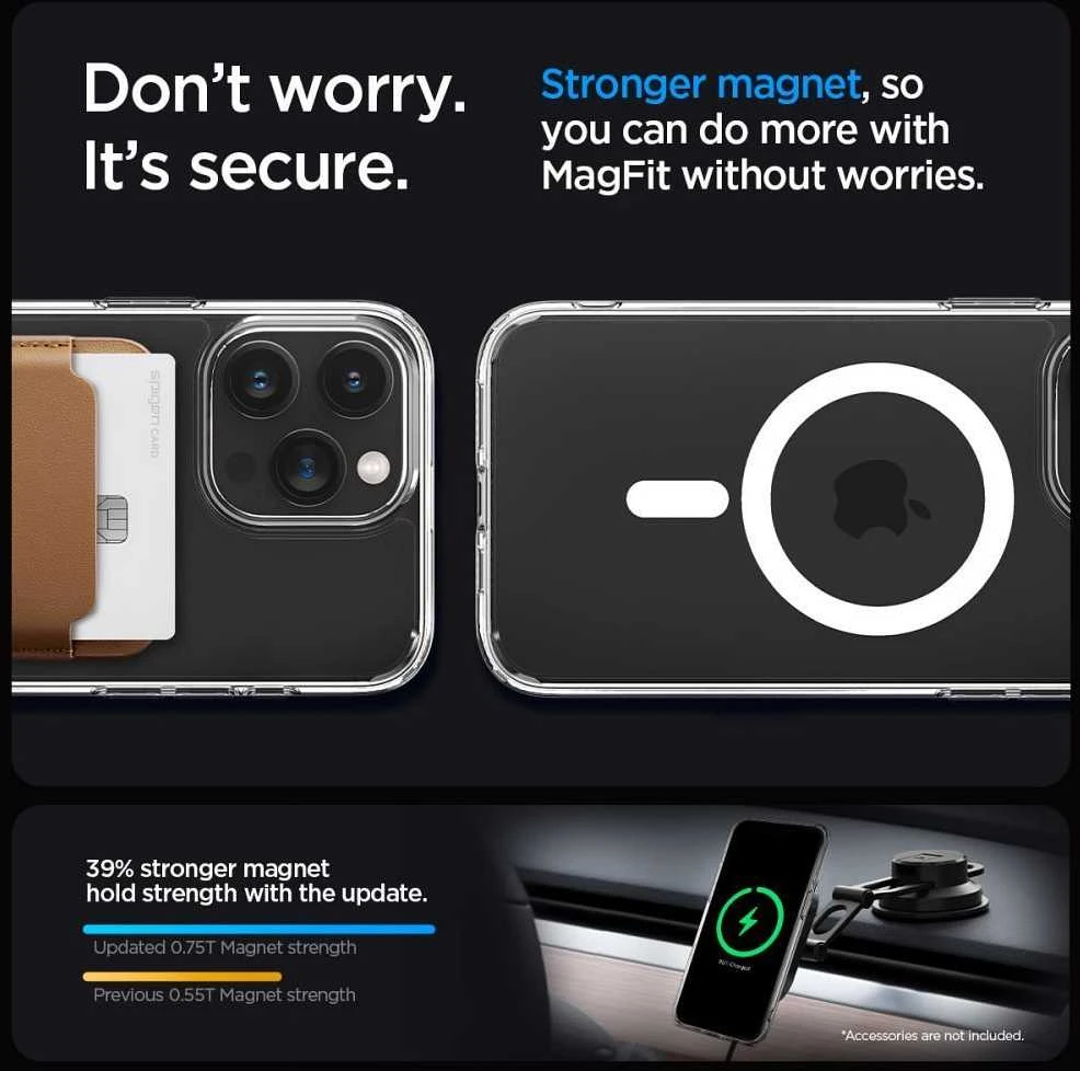 Spigen Ultra Hybrid (MagFit) dėklas skirtas Apple iPhone 15 Pro, Baltos spalvos
