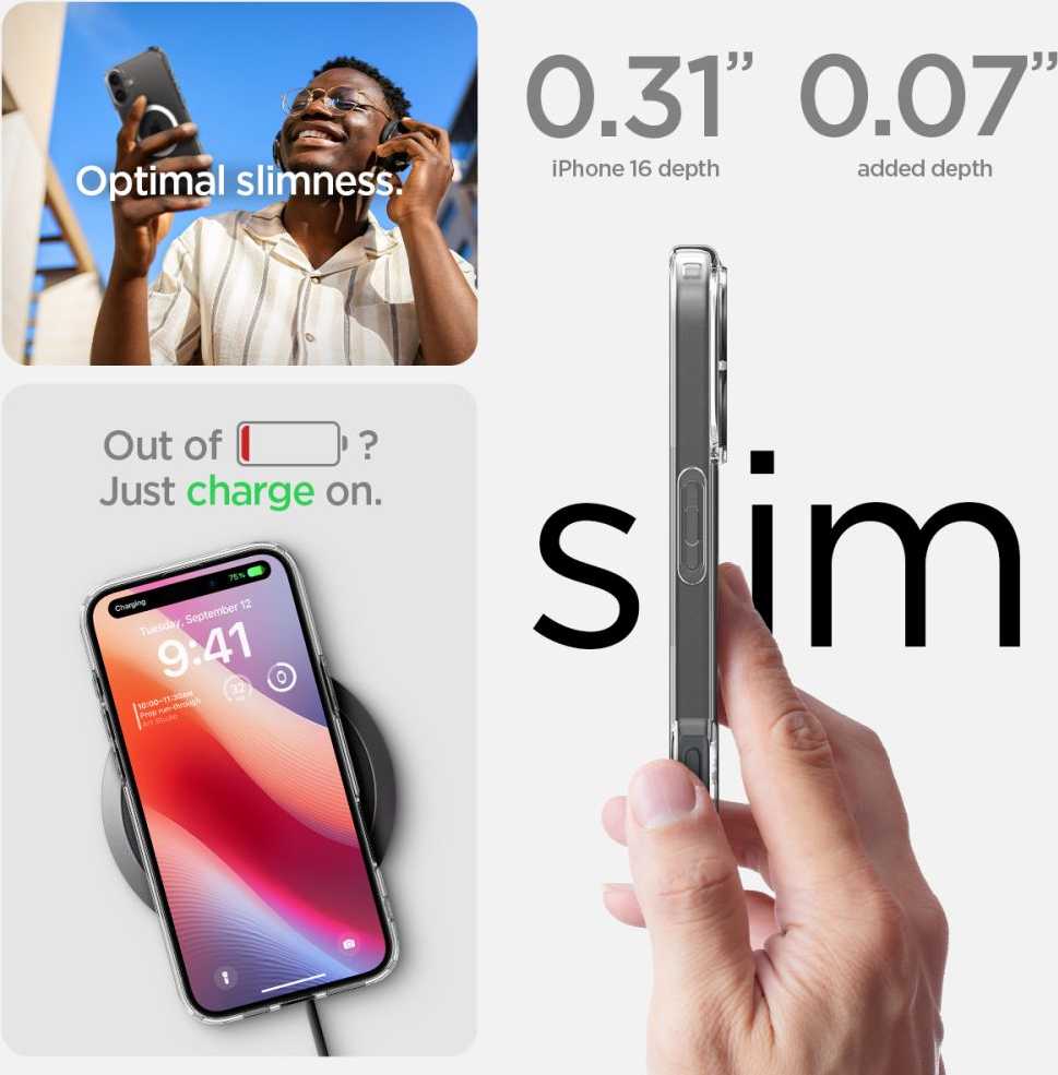 Dėklas Spigen Ultra Hybrid MagSafe, baltos spalvos – Apple iPhone 16 Plus