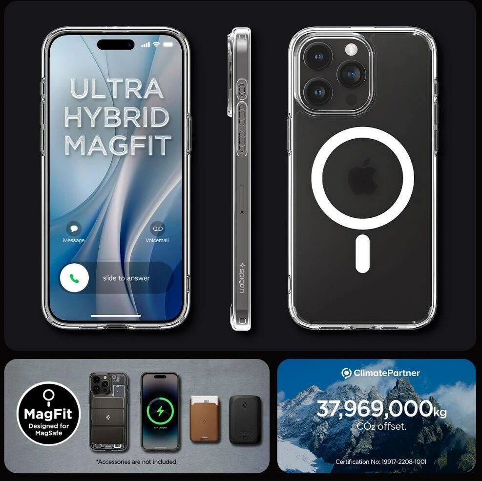 Spigen Ultra Hybrid Mag MagSafe iPhone 16 Pro – skaidrus telefono dėklas