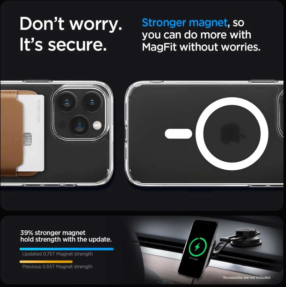 Spigen Ultra Hybrid (MagFit) dėklas skirtas Apple iPhone 15 Pro, spalva - Frost Clear