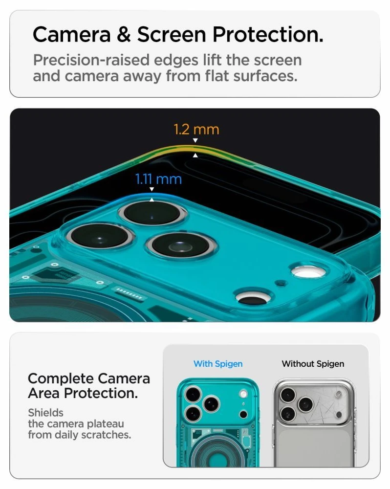 Dėklas Spigen Ultra Hybrid MagSafe case for iPhone 18 Pro / 17 Pro - light mėlynas