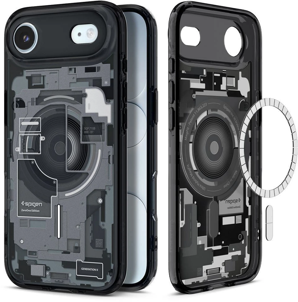 Spigen Ultra Hybrid MagSafe dėklas skirtas Apple iPhone 17 Air Zero One – juodos spalvos