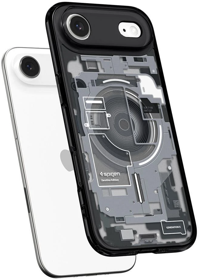 Spigen Ultra Hybrid MagSafe dėklas skirtas iPhone 17 Air Zero One – juodos spalvos