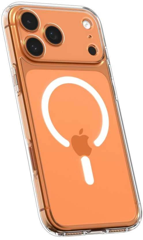 Dėklas „Spigen Ultra Hybrid MagSafe“, skaidrus baltas - iPhone 17 Pro Max