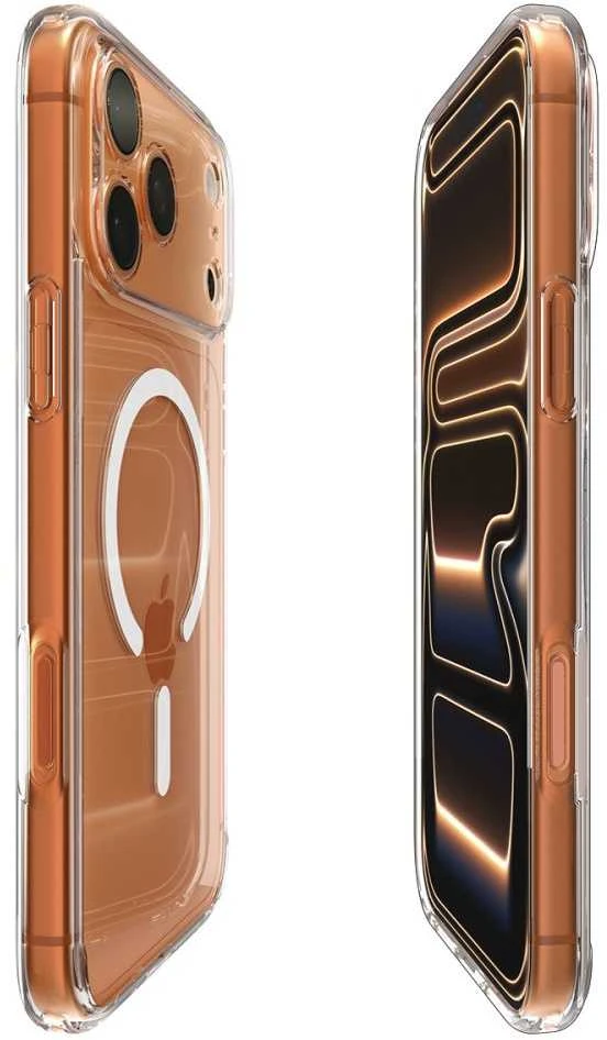 Dėklas „Spigen Ultra Hybrid MagSafe“, skaidrus baltas - iPhone 17 Pro Max