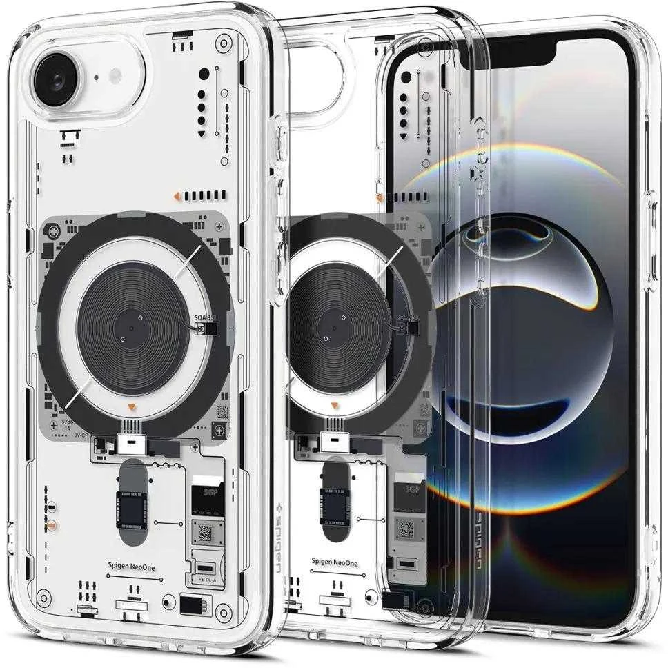 Spigen itin hibridinis „MagSafe“ dėklas, skirtas „iPhone 16e“ / „17e Neo One“ – skaidrus