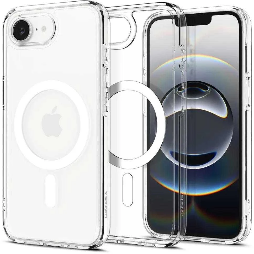 Spigen itin hibridinis „MagSafe“ dėklas, skirtas „iPhone 16e“ / „17e“ – skaidrus