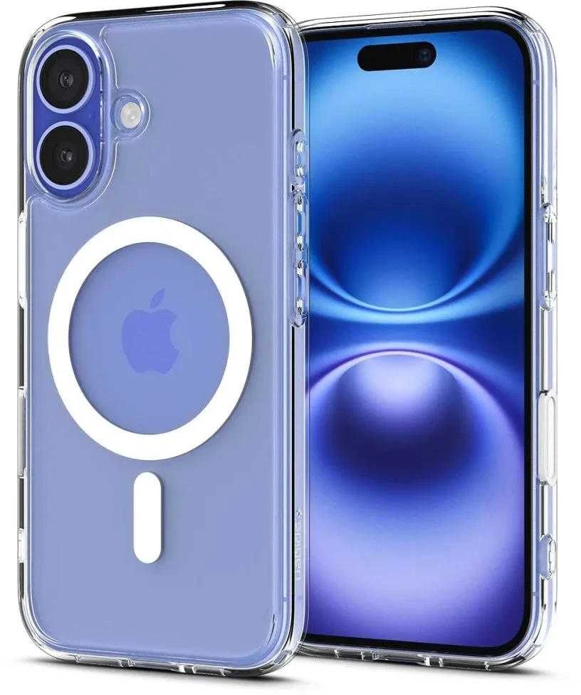 „Spigen Ultra Hybrid“ „T“ „MagSafe“ dėklas iPhone 16 telefonui – Baltas