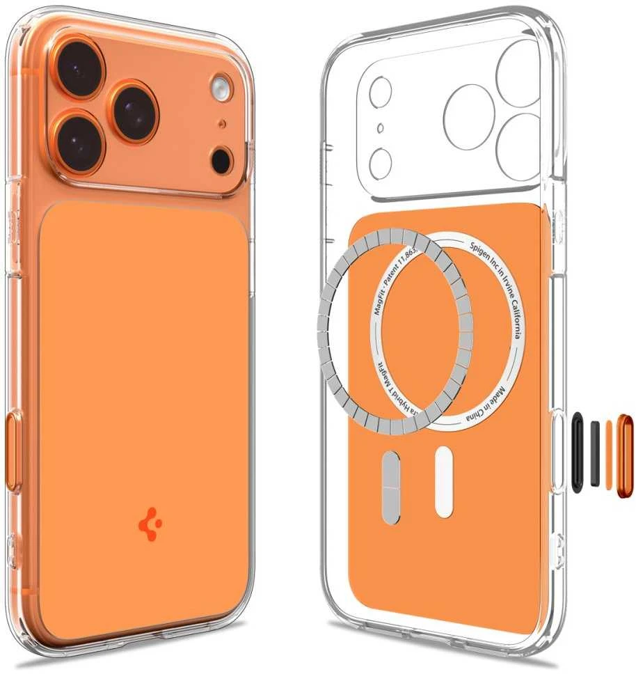 Dėklas „Spigen Ultra Hybrid T MagSafe“, blizgus oranžinis - iPhone 17 Pro Max