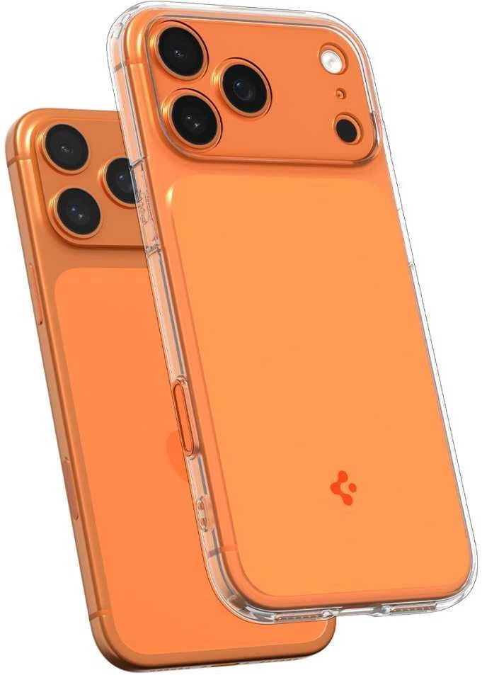 „Spigen Thin Fit MagSafe“ dėklas, skirtas „iPhone 17 Pro“ – permatomas oranžinis