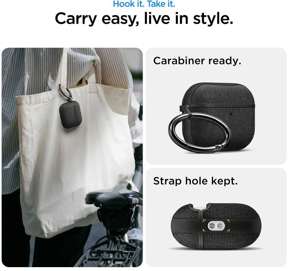 Spigen Urban Fit dėklas skirtas AirPods 3 – juodos spalvos