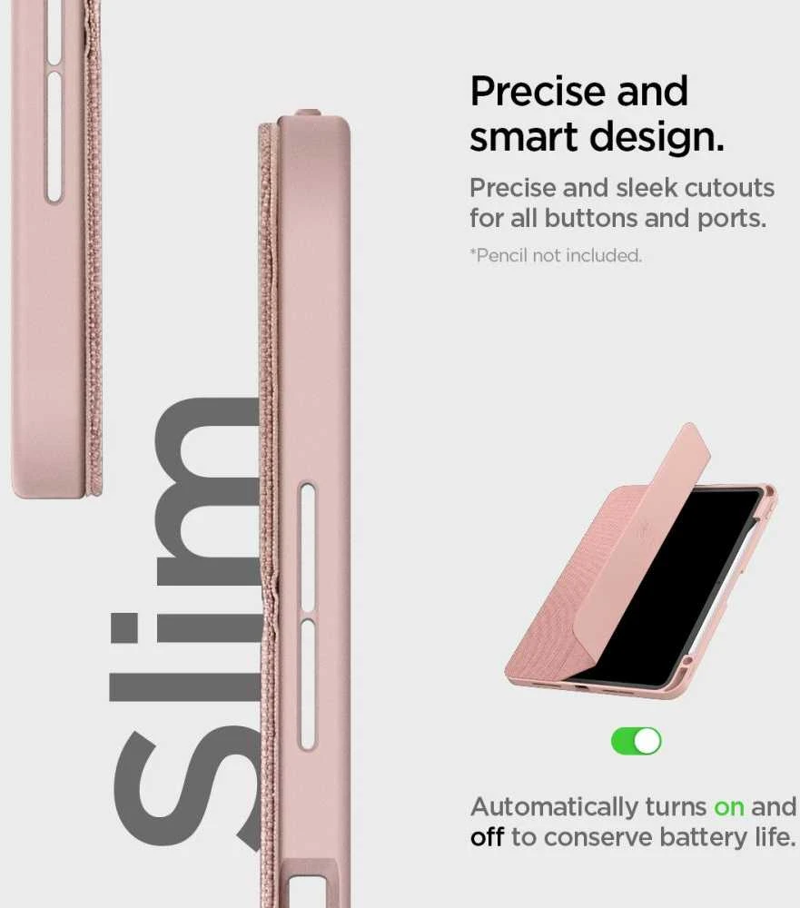 Spigen Urban Fit dėklas skirtas Apple iPad Pro 11" 5 / 6 / 2024-2025 – rožinės spalvos