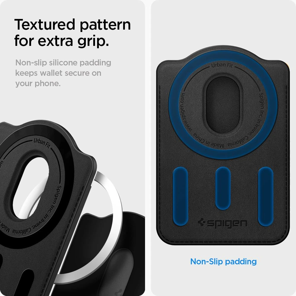Dėklas „Spigen Urban Fit“ „MagSafe“ piniginė, juoda – „Samsung Galaxy S25“ serijai