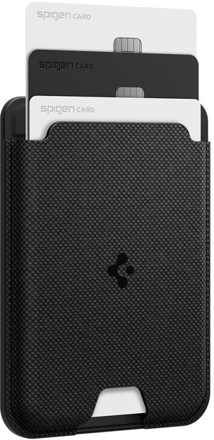 Dėklas „Spigen Urban Fit“ „MagSafe“ piniginė, juoda – „Samsung Galaxy S25“ serijai