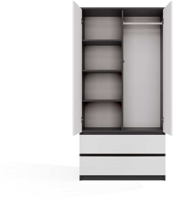 Top E Shop MALWA SS-90 wardrobe, anthracite/baltas