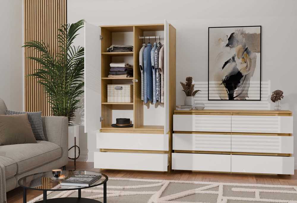 Top E Shop MALWA SS-90 spinta, ąžuolo/baltos spalvos
