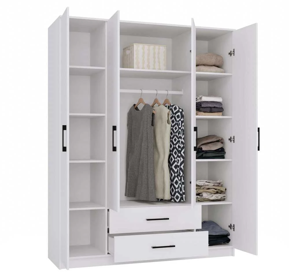 Top E Shop Drabužinė - Topeshop Romana 160 Biel Kplb 11 Lentynos 4 Durys Balta
