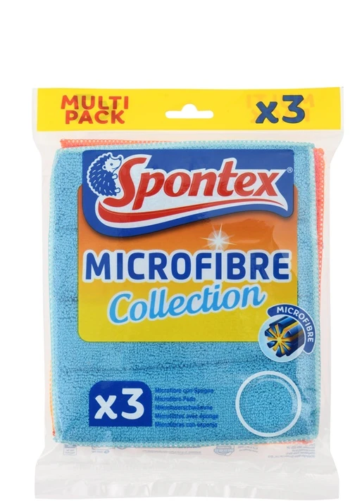Mikropluošto šluostės su porolonu Spontex Multipack, 3 vnt.