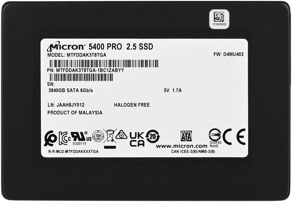Vidinis kietasis diskas - Micron 5400 Pro 3.84tb