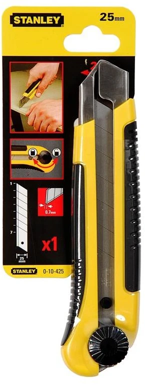 STANLEY KNIFE 25mm PLŪDŽIAMO PEILIO METALINĖ ABS rankena/KORTELĖ